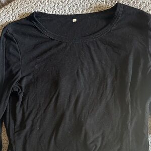 Amazon Essentials Black Long Sleeve Ribbed Top